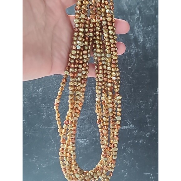 925 Sterling Silver Multistrand & Multicolored Pearl Beaded Necklace Adjustable - Picture 5 of 10